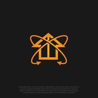 Up logo design with arrow for start up and level up company vector