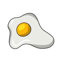 huevo frito, huevo roto, vista superior, ilustración vectorial en estilo de dibujos animados sobre fondo blanco vector