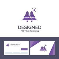 Creative Business Card and Logo template Fir Forest Nature Trees Vector Illustration