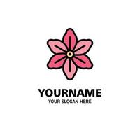 Flower Floral Nature Spring Business Logo Template Flat Color vector