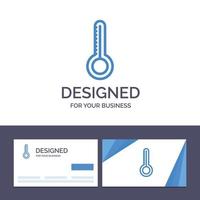 Creative Business Card and Logo template Temperature Thermometer Weather Vector Illustration