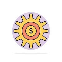 Gear Setting Money Success Abstract Circle Background Flat color Icon vector