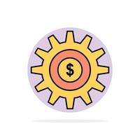 Gear Setting Money Success Abstract Circle Background Flat color Icon vector