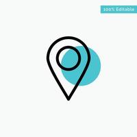 Location Marker Pin turquoise highlight circle point Vector icon