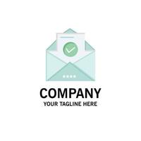 Mail Email Envelope Education Business Logo Template Flat Color vector