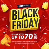 Simple Red Black Friday Poster vector