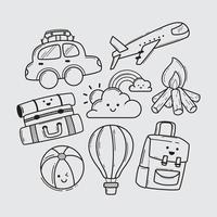 Cute Travel Doodle vector