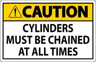 Caution Sign Cylinders Must Be Chained At All Times vector