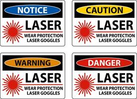 Laser Wear Protective Laser Goggles Sign On White Background vector