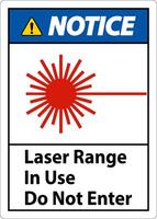 Notice Laser Range In Use Do Not Enter Sign vector