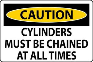 Caution Sign Cylinders Must Be Chained At All Times vector