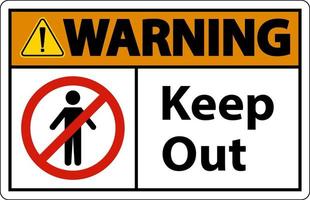 Warning Area Keep Out Sign On White Background vector
