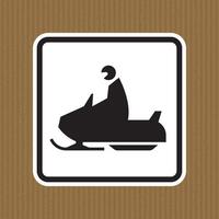 Snowmobile Crossing Sign On White Background vector