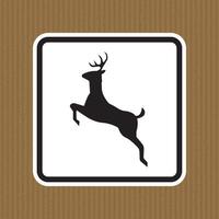 Deer Crossing Sign On White Background vector