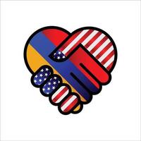 United States of America and Armenia relations Handshake illustration icon. Suitable use to Ameican Armenia event vector