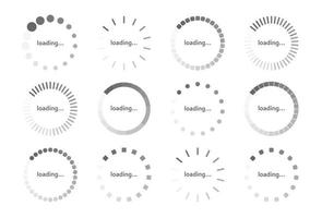 Set 12 pcs. circle scale download status, download progress on white background - Vector