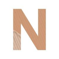 letra n del alfabeto inglés, textura de cartón de papel gris sobre fondo blanco - vector