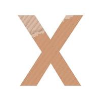 Letter X of the English alphabet, gray paper cardboard texture on white background - Vector