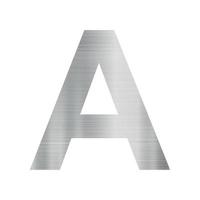 textura de metal plateado, letra del alfabeto inglés a sobre fondo blanco - vector