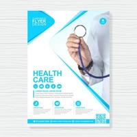 Corporate healthcare cover a4 template design and flat icons for a report and medical brochure design, flyer, leaflets decoration for printing and presentation vector illustration