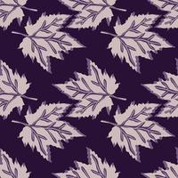 Abstract oak leaves seamless pattern. Maple foliage backdrop. vector