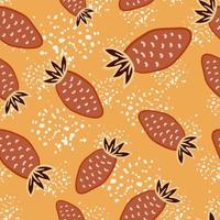 Hand drawn strawberries wallpaper.Doodle strawberry seamless pattern. Fruits backdrop. vector