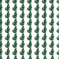 Creative tropical leaves seamless pattern in sketch style. Palm leaf endless floral background. vector