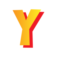 Letter y, comic style typeface with transparent background. png file