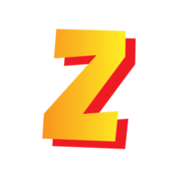 Letter Z, comic style typeface with transparent background. png file