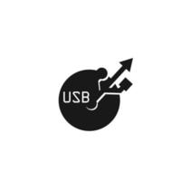 usb logo tecnología símbolo moderno vector