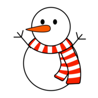 Snowman cartoon for element illustration on transparent background png