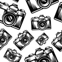 pattern seamless of camera in style vintage, retro, engraved. - vector illustrations