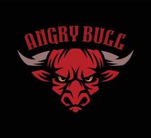 Angry head bull logo illustration vector
