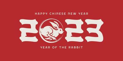 Chinese new year 2023 year of the rabbit - Chinese zodiac symbol, Lunar new year concept vector