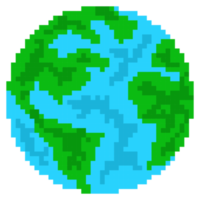pixel art planète terre png