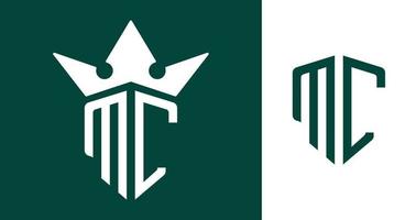 Diseños creativos de logotipos de letras iniciales mc. vector