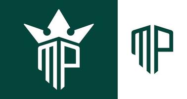 diseños creativos de logotipos de letras iniciales mp. vector