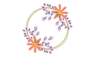 Wedding invitation template with floral frame background vector