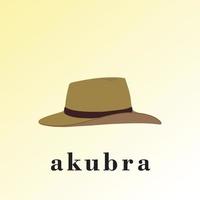 brown akubra hat  simple flat vector illustration