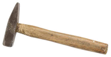 Old and rusty hammer isolated png