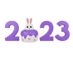 2023 ilustración de texto 3d png