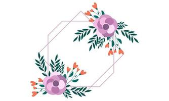 plantilla de invitación de boda con fondo de marco floral vector