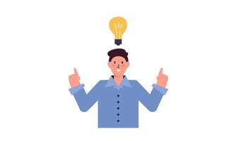 People shows gesture of a great idea creativity thinking concept vector