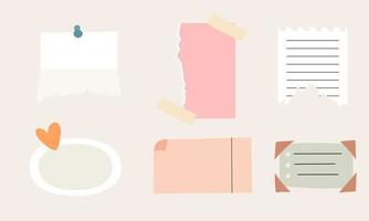 Collection of sticky note illustrations vector