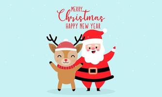 Santa claus and deer background, christmas day vector