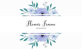 Wedding invitation template with floral frame background vector