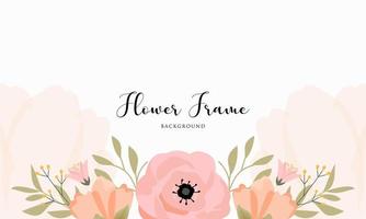 Wedding invitation template with floral frame background vector