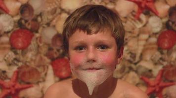 boy does beard of soap in the bathroom video