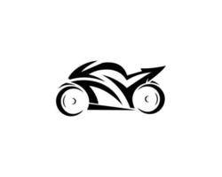 diseño de logotipo de motocicleta y plantilla de concepto de vector de silueta de superbike moderna.