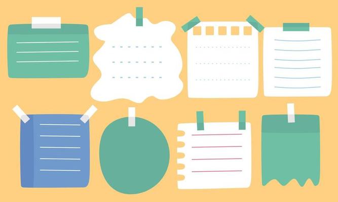 Collection of sticky note illustrations vector